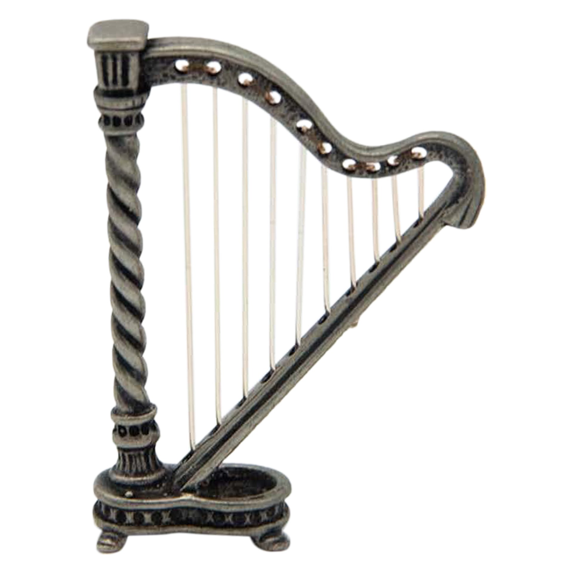 Miniature silver harp For Sale