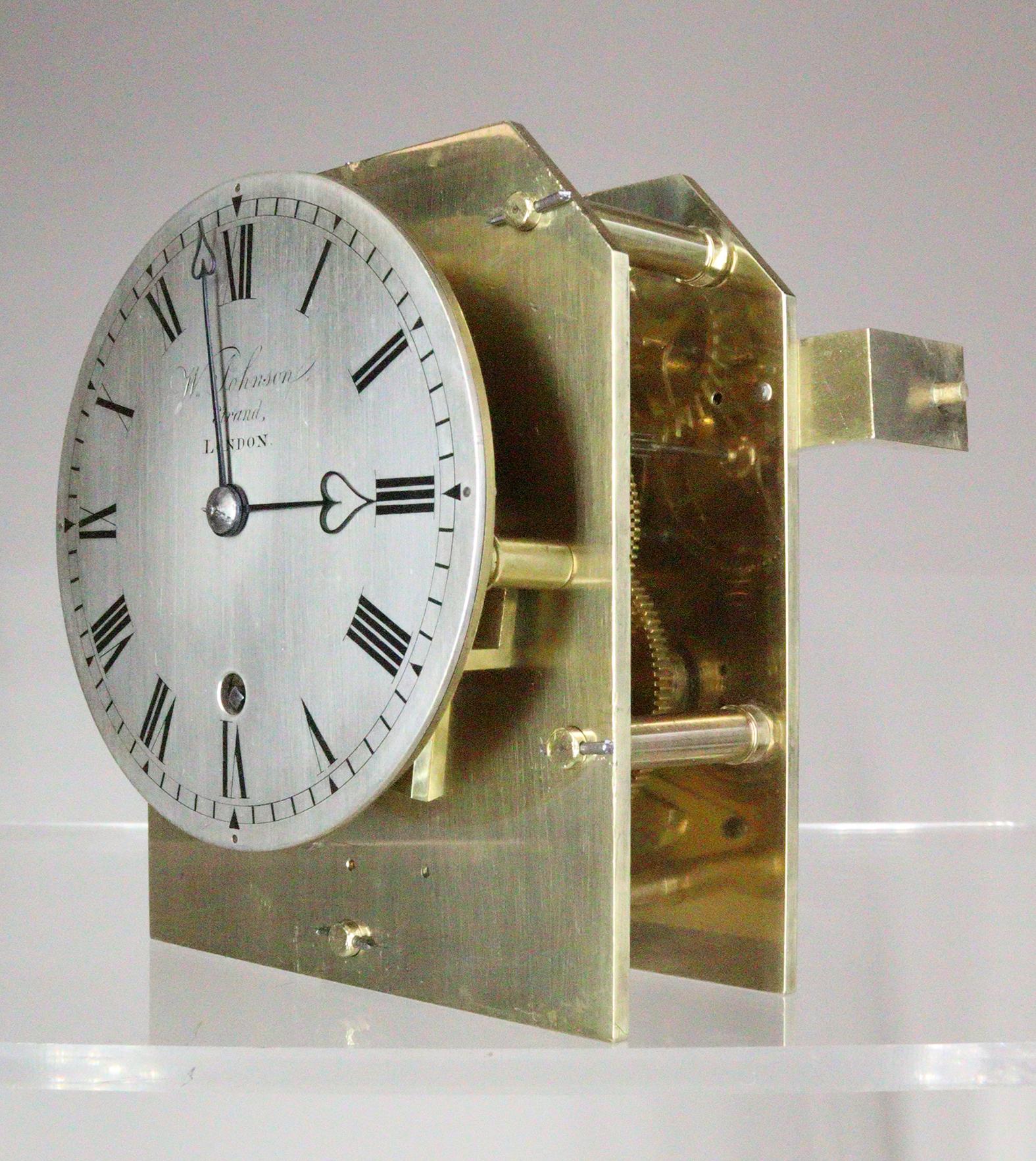 Miniature Single Fusee Bracket Clock von William Johnston, Strand, London im Angebot 3