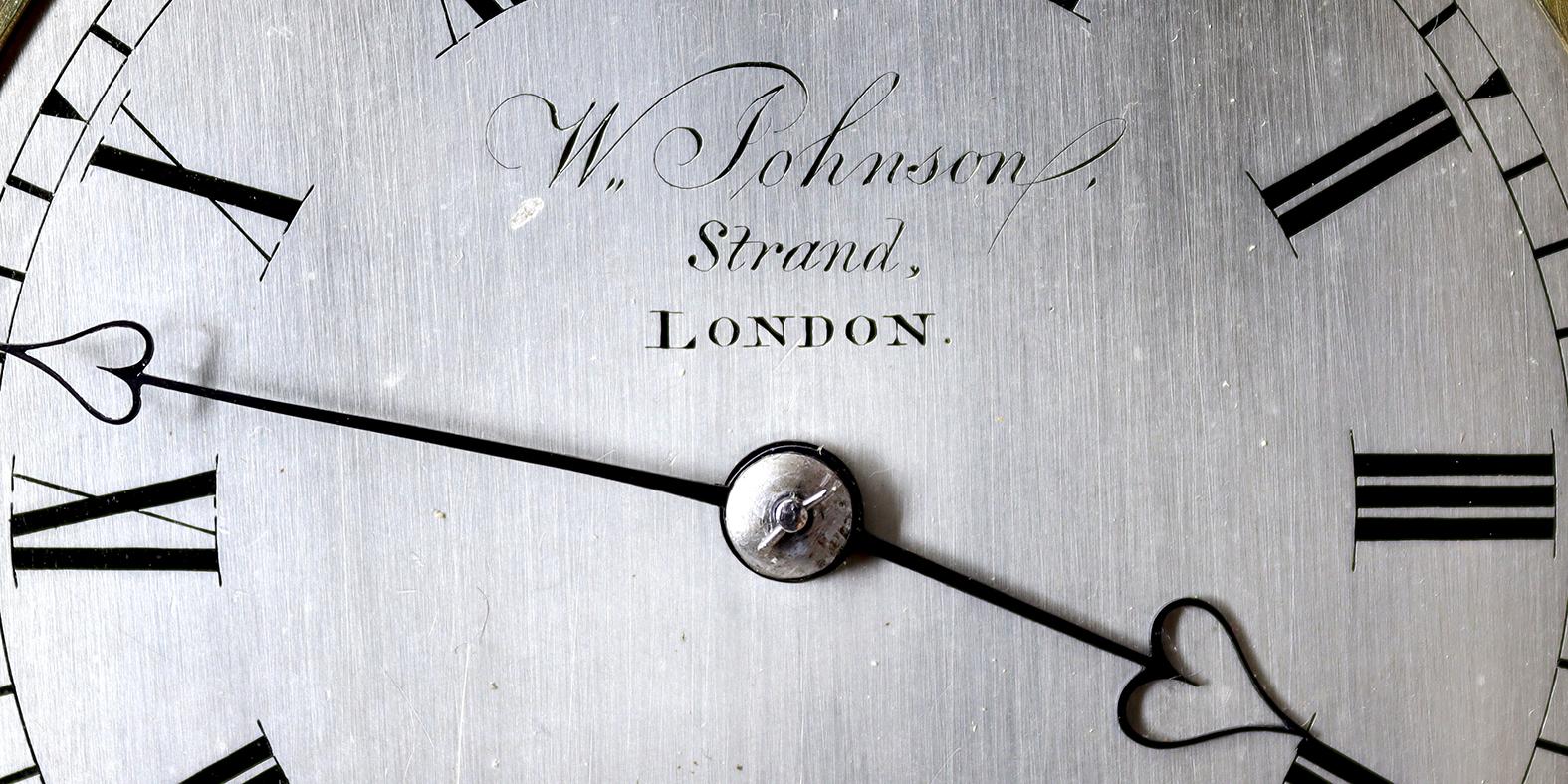Miniature Single Fusee Bracket Clock von William Johnston, Strand, London im Angebot 7