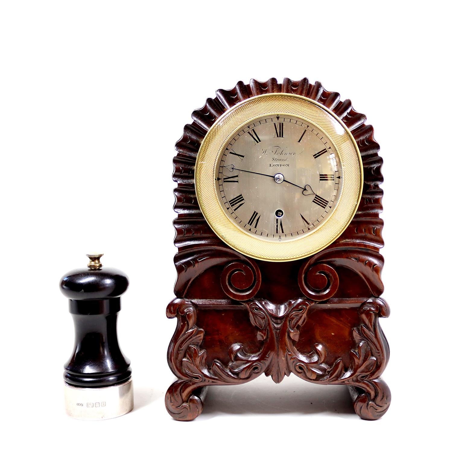Miniature Single Fusee Bracket Clock von William Johnston, Strand, London im Angebot 9