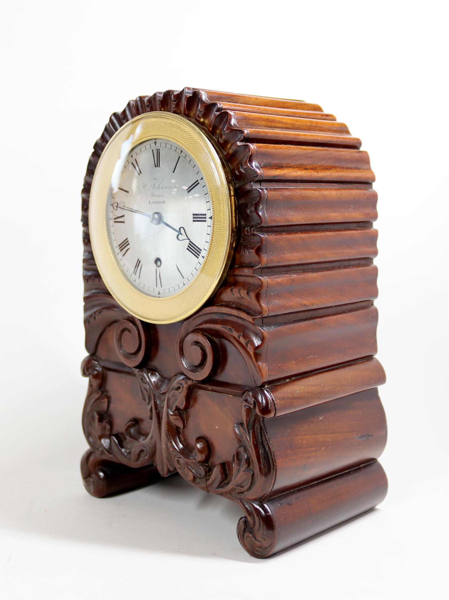 Miniature Single Fusee Bracket Clock von William Johnston, Strand, London (William IV.) im Angebot