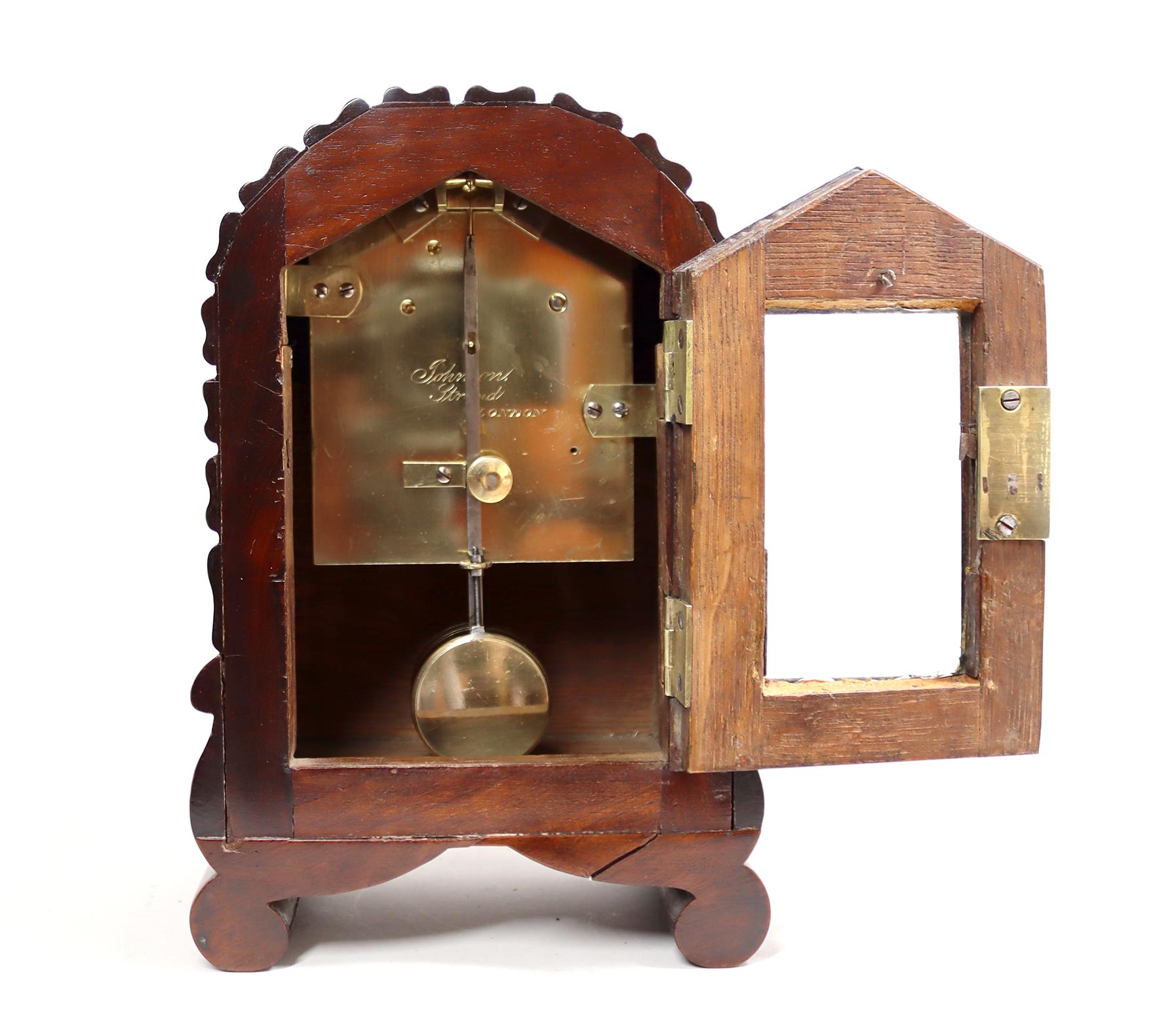 Miniature Single Fusee Bracket Clock von William Johnston, Strand, London im Zustand „Gut“ im Angebot in Amersham, GB