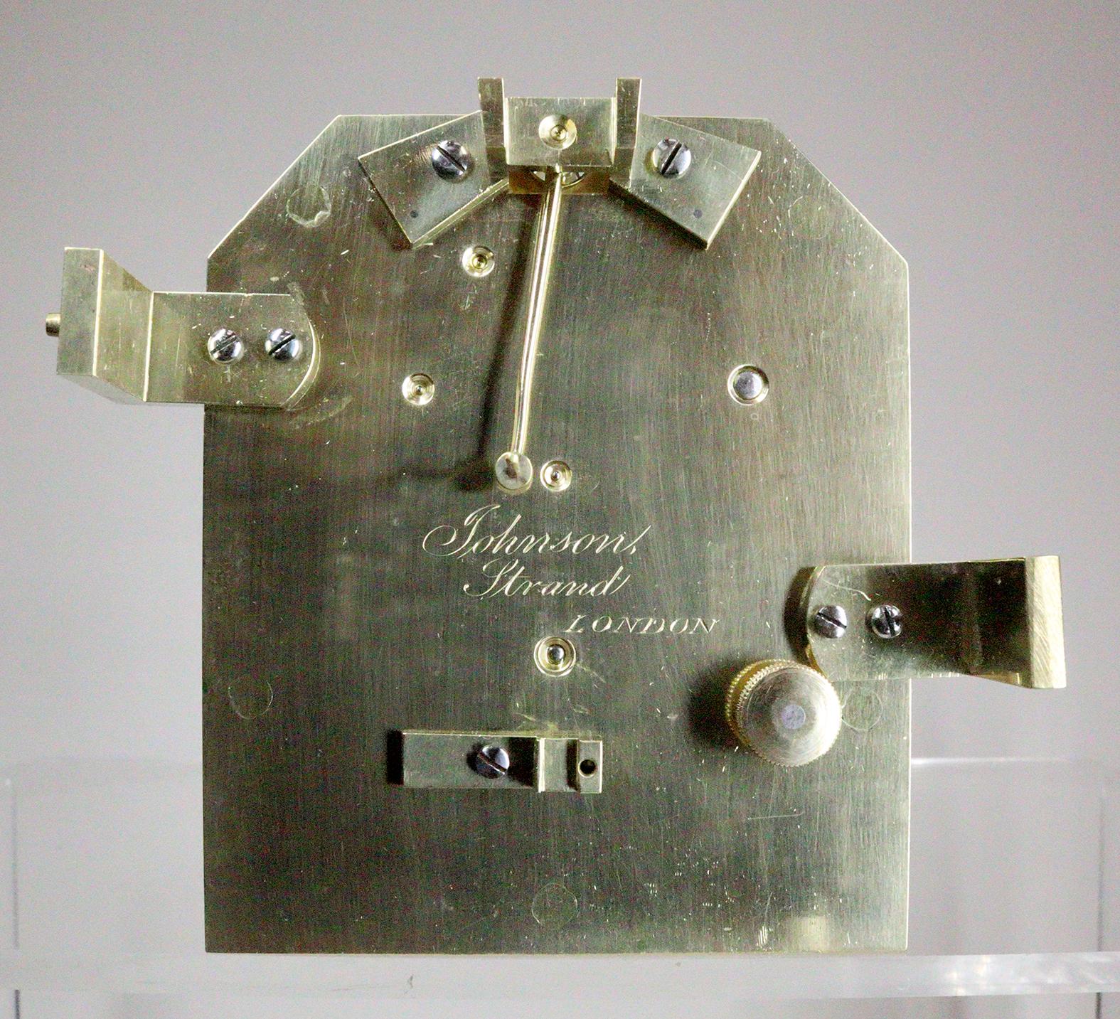 Miniature Single Fusee Bracket Clock von William Johnston, Strand, London im Angebot 1