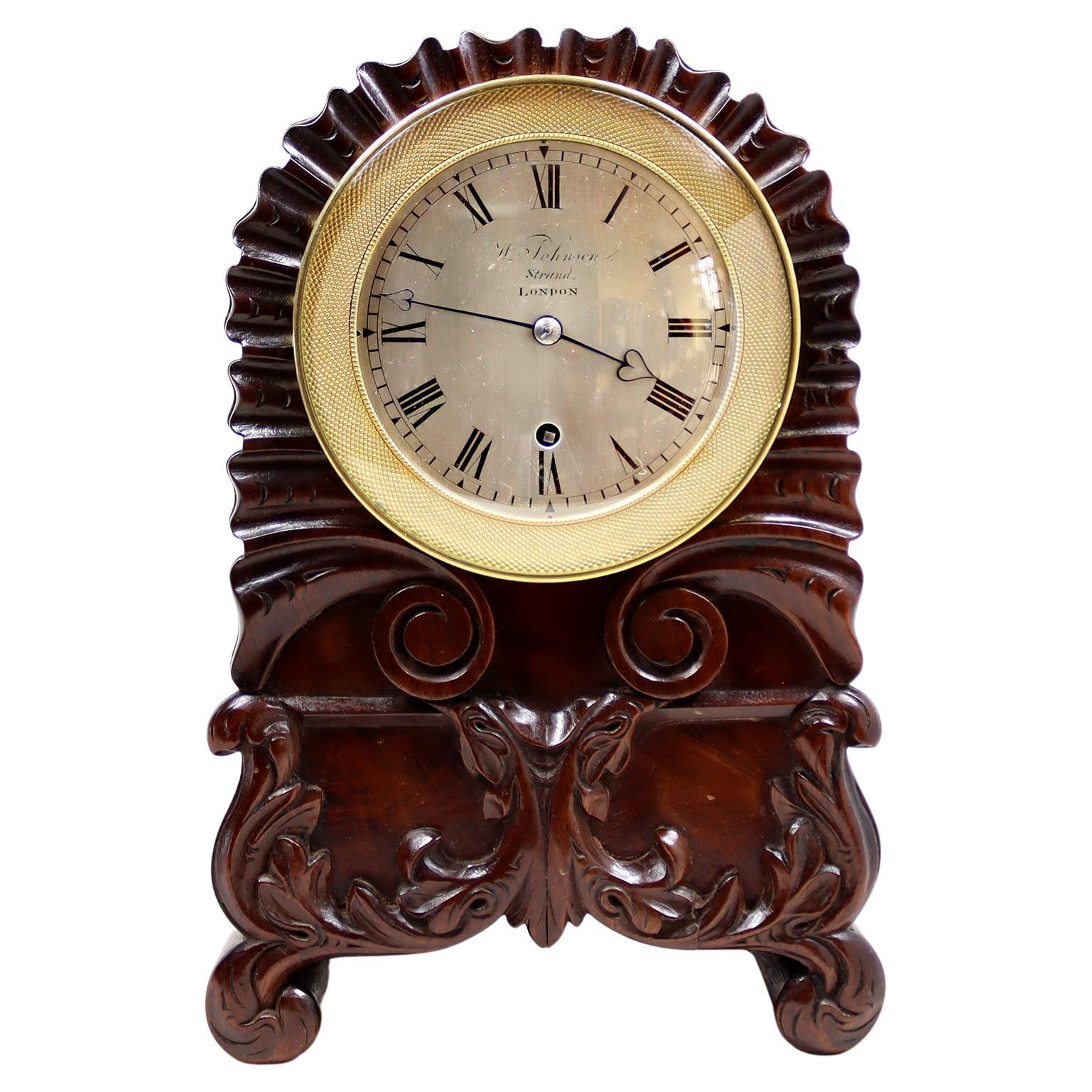 Miniature Single Fusee Bracket Clock By William Johnston, Strand, London For Sale