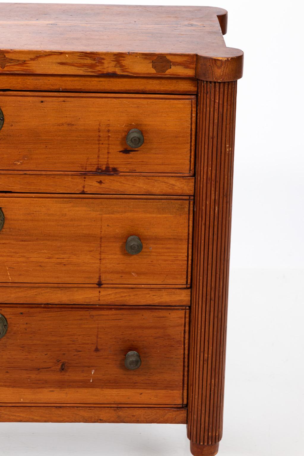 French Provincial Miniature Sized Sample French Fruitwood Chest of Drawers