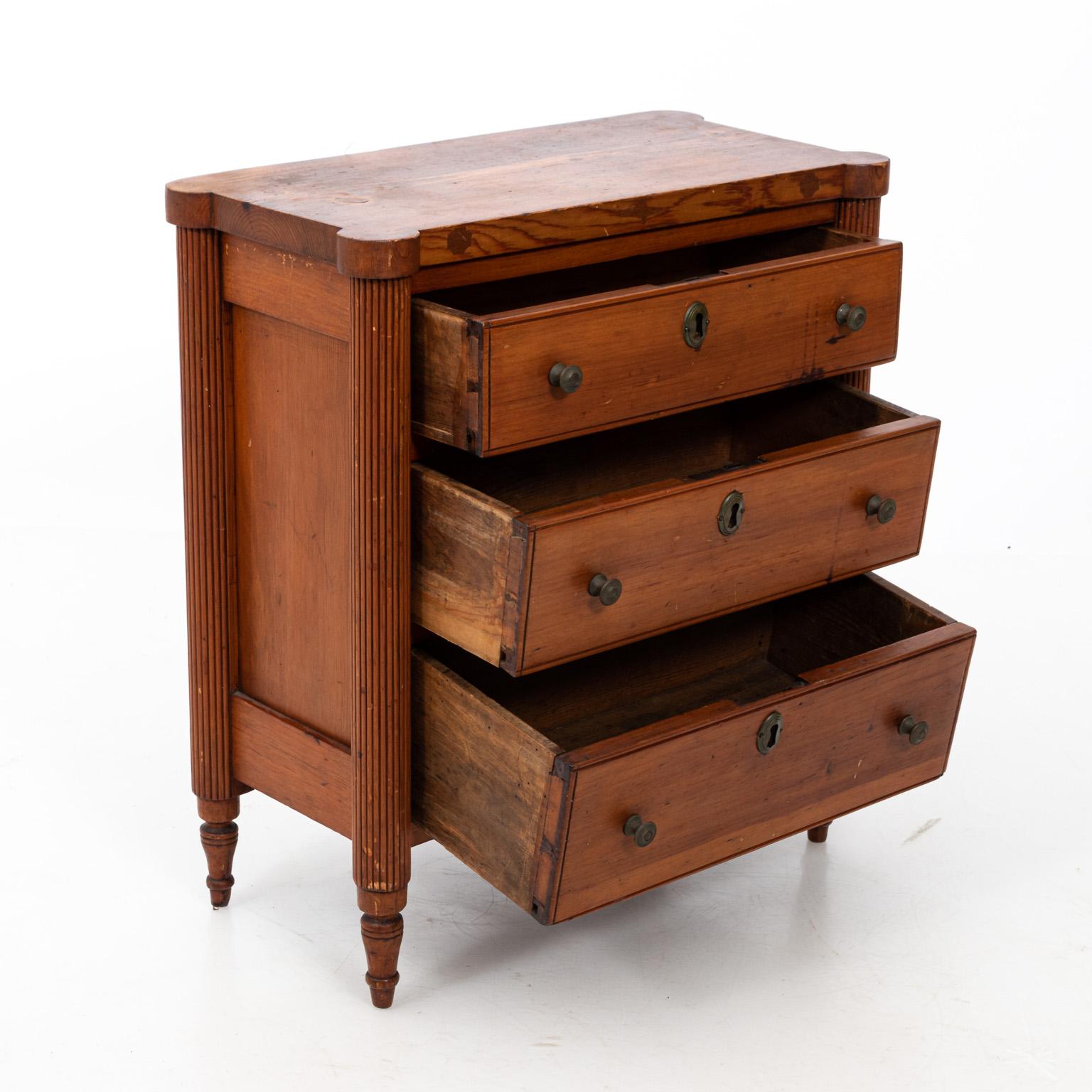 Miniature Sized Sample French Fruitwood Chest of Drawers 2