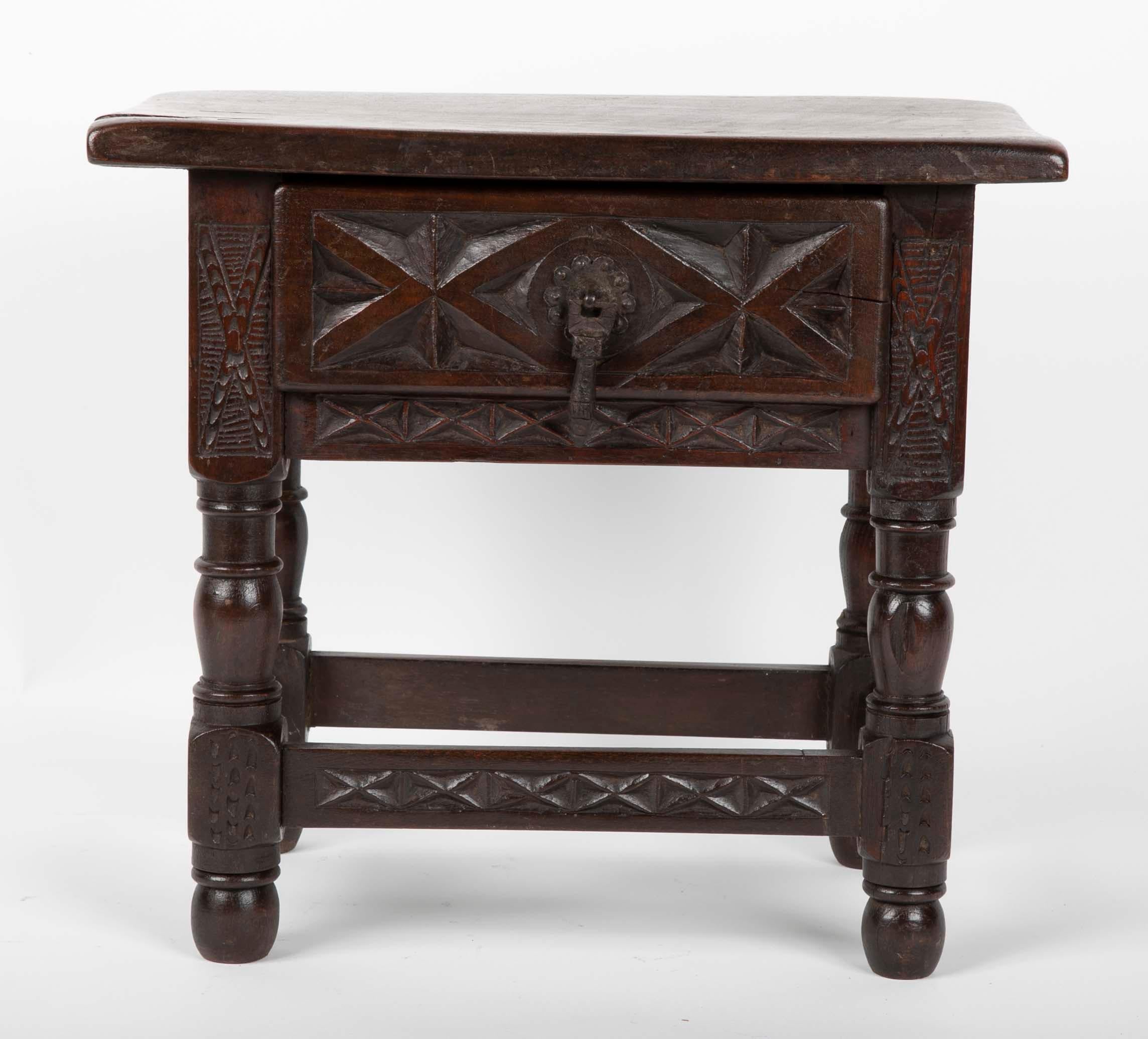 Miniature Spanish Baroque Walnut Table In Good Condition In Stamford, CT