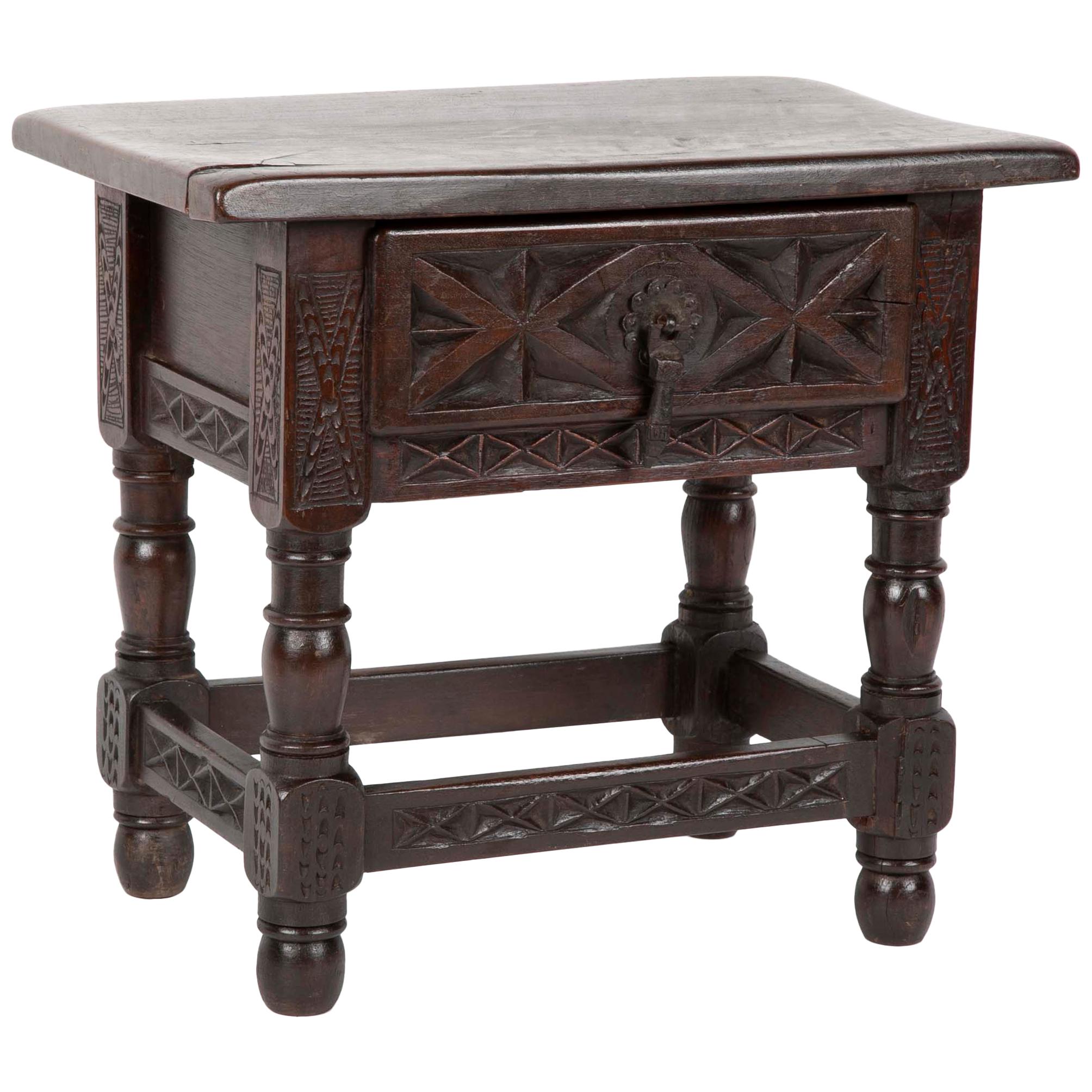 Miniature Spanish Baroque Walnut Table