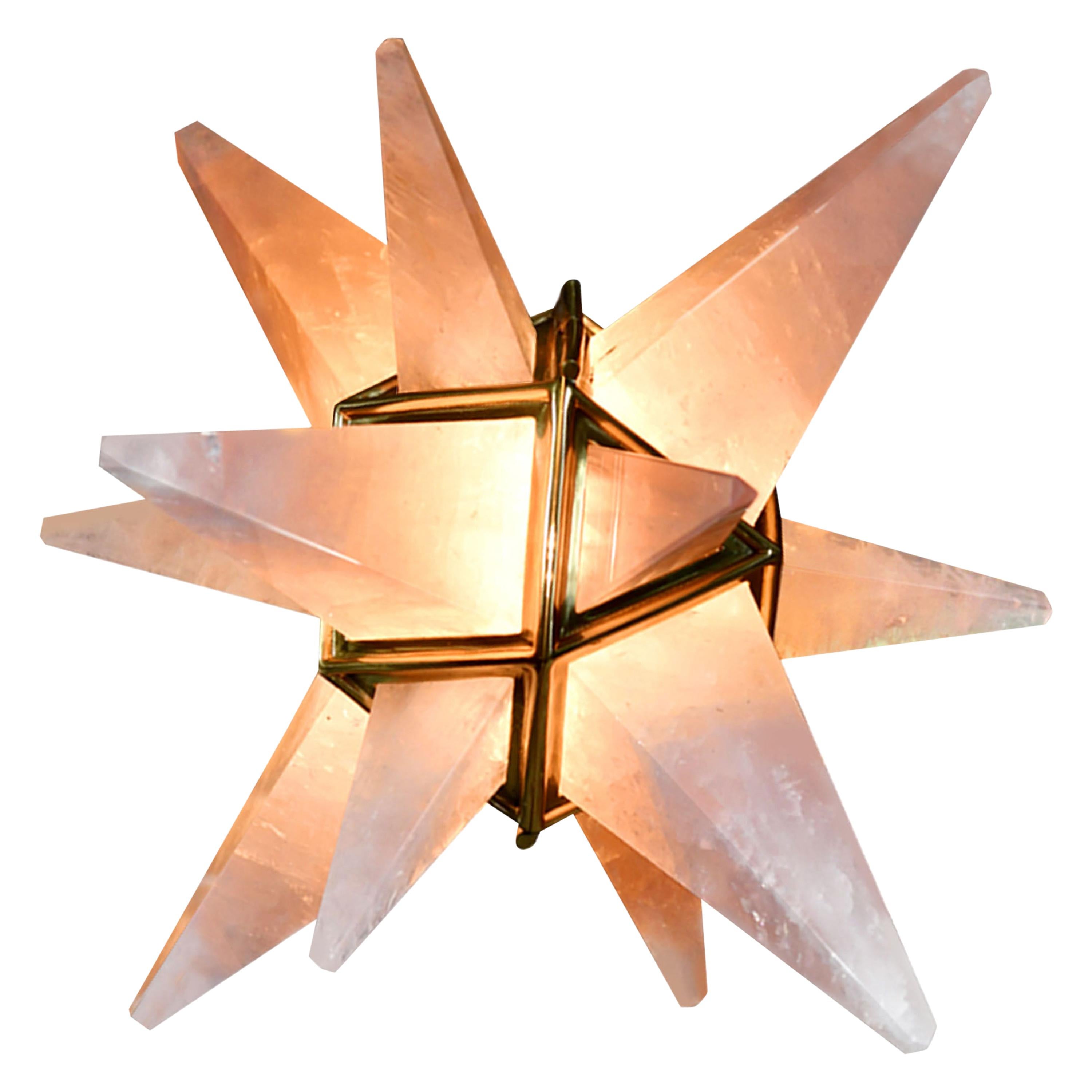 Lampe de bureau Star14 miniature en cristal de roche étoilé par Phoenix