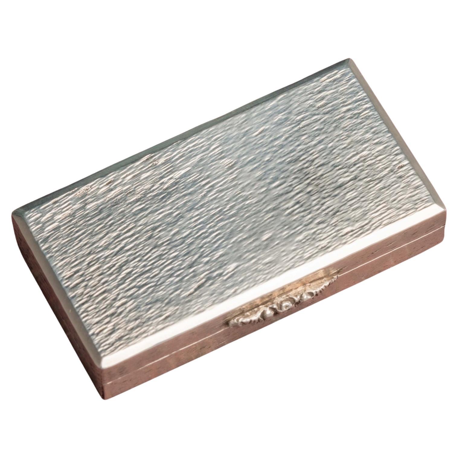 Miniature Sterling Silver Box with Textured Finish, Hallmarked Birmingham, 1977 For Sale