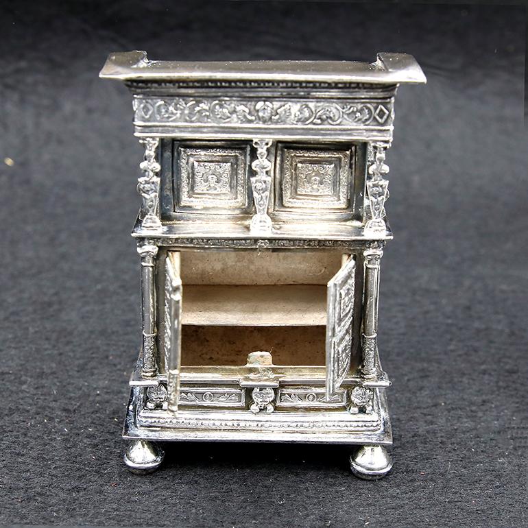 French Miniature Sterling Silver Furniture from Paris. C1880 For Sale