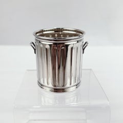Miniature Sterling Silver Trash Can Form Tooth Pick / Cocktail Spear Holder