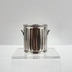Miniature Sterling Silver Trash Can Form Tooth Pick or Cocktail Spear Holder