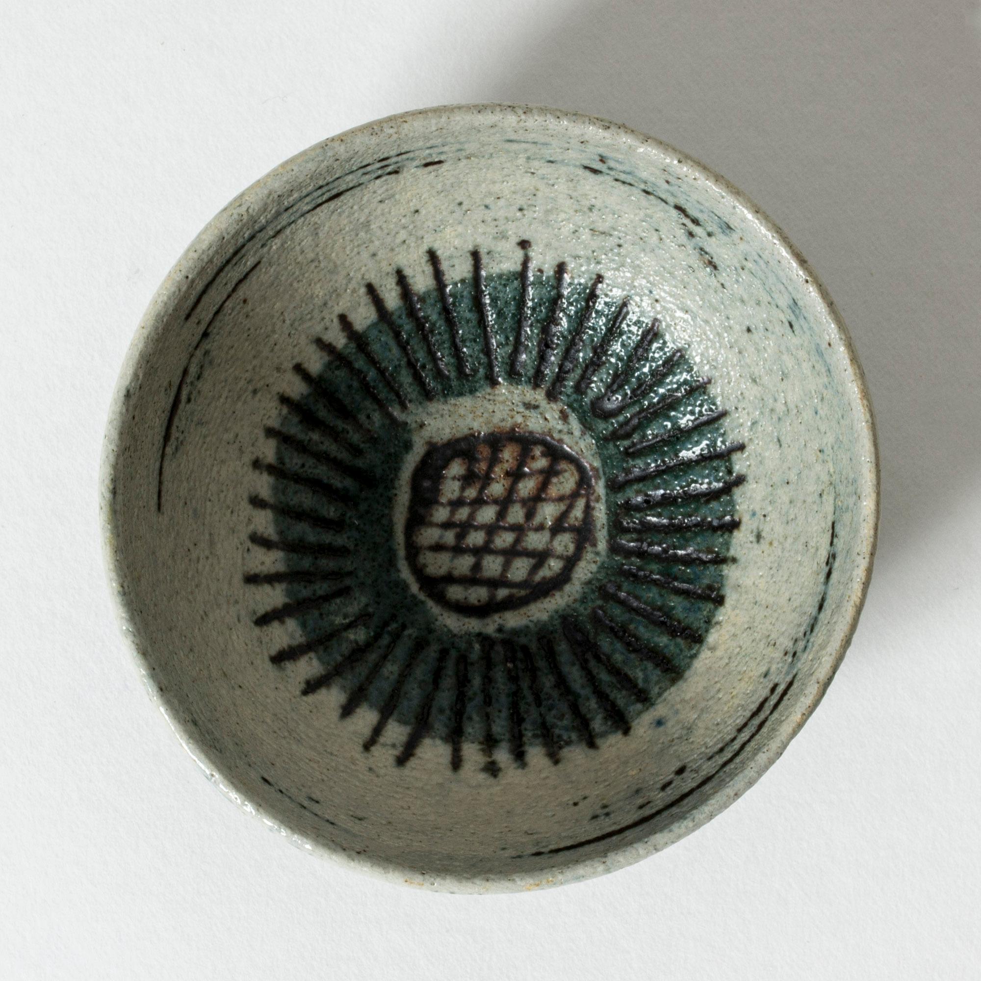 Swedish Miniature Stoneware Bowl by Anders B. Liljefors, Gustavsberg, Sweden, 1950s