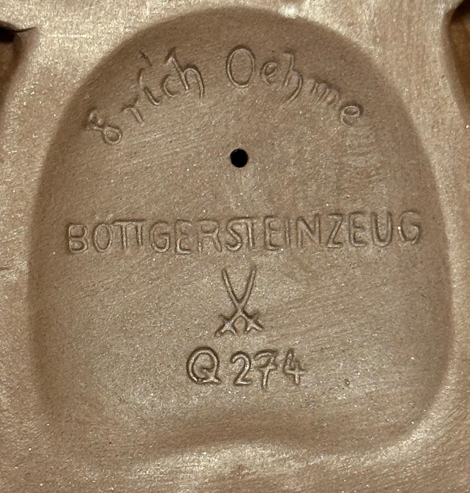 Scultura di tartaruga in gres in miniatura di Meissen Boettger In condizioni buone in vendita a San Diego, CA