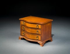 Miniature Striped-Maple Serpentine Chest of Drawers