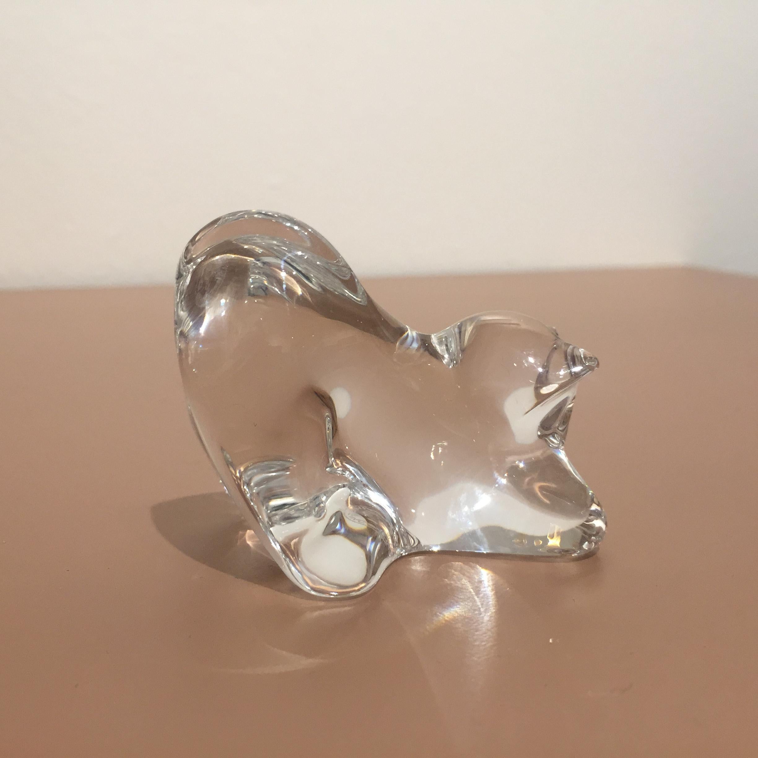 20th Century Miniature Stylized Cat by Baccarat