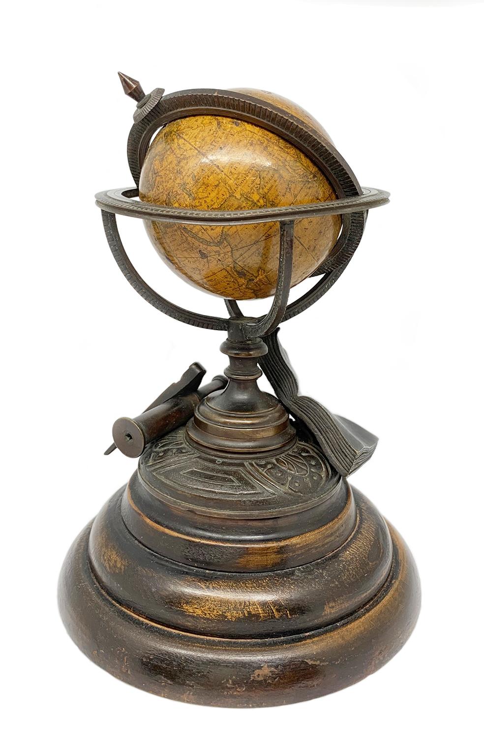 Miniatur-Miniatur- Terrestrial Globe Newton & Son London, Post 1833, Ante 1858 (Graviert) im Angebot