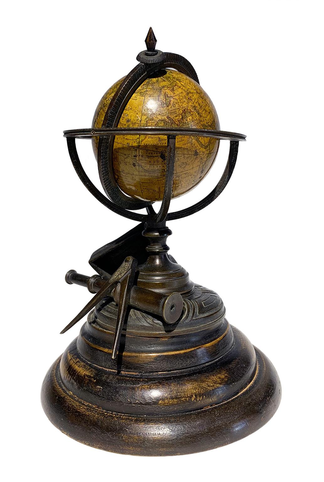 Globe terrestre miniature Newton & Son Londres, Post 1833, Ante 1858 Bon état - En vente à Milano, IT