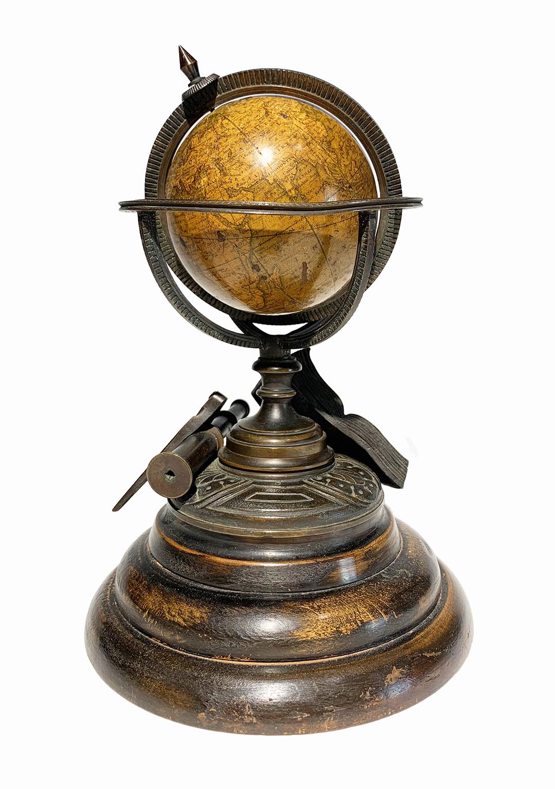Engraved Miniature Terrestrial Globe Newton & Son London, Post 1833, Ante 1858 For Sale