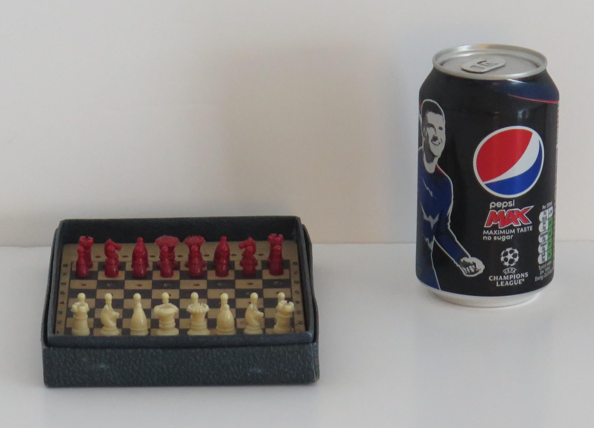 Miniature Travelling Chess Set Game by Jaques of London, Mid Century 5