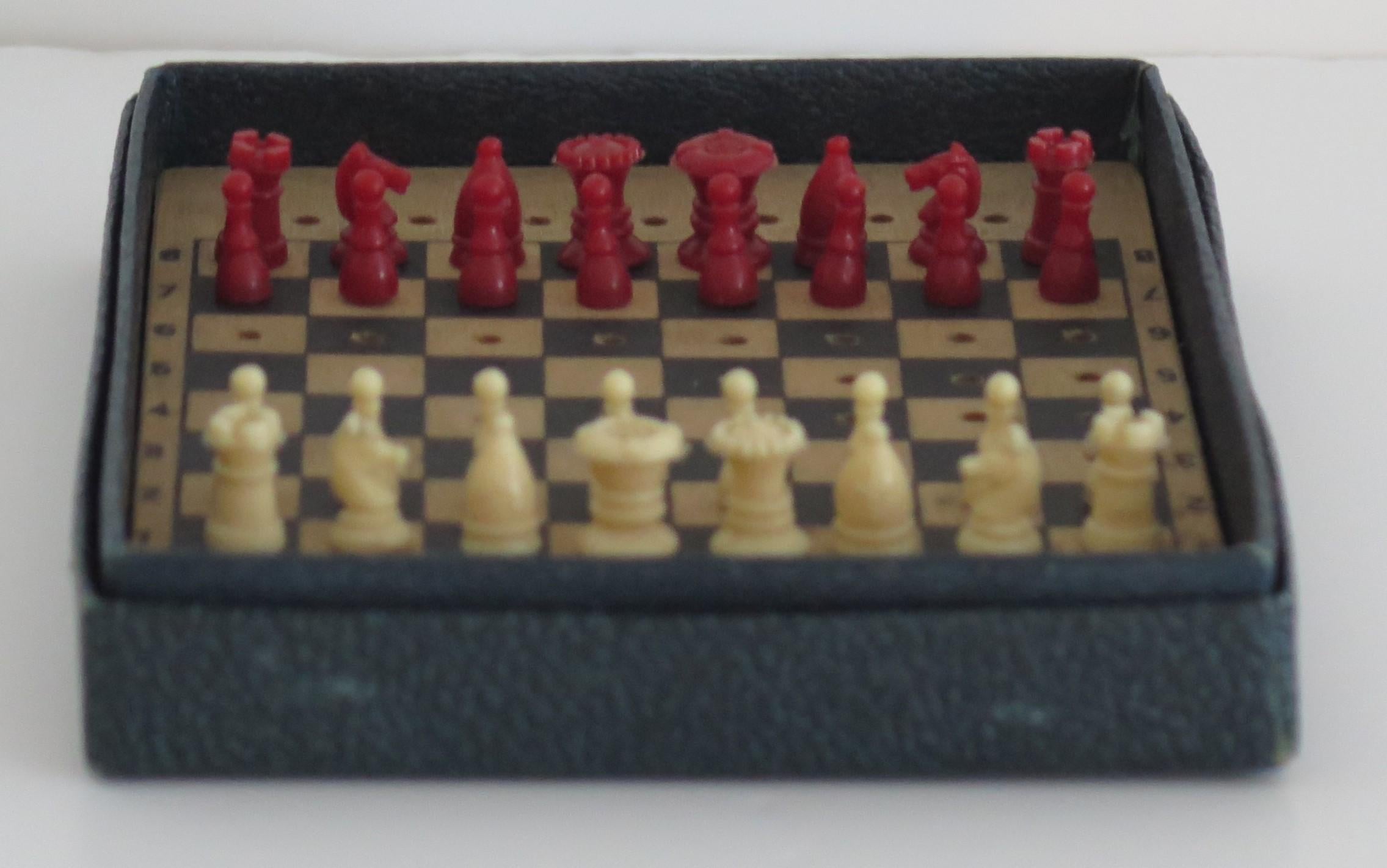 Acrylic Miniature Travelling Chess Set Game by Jaques of London, Mid Century