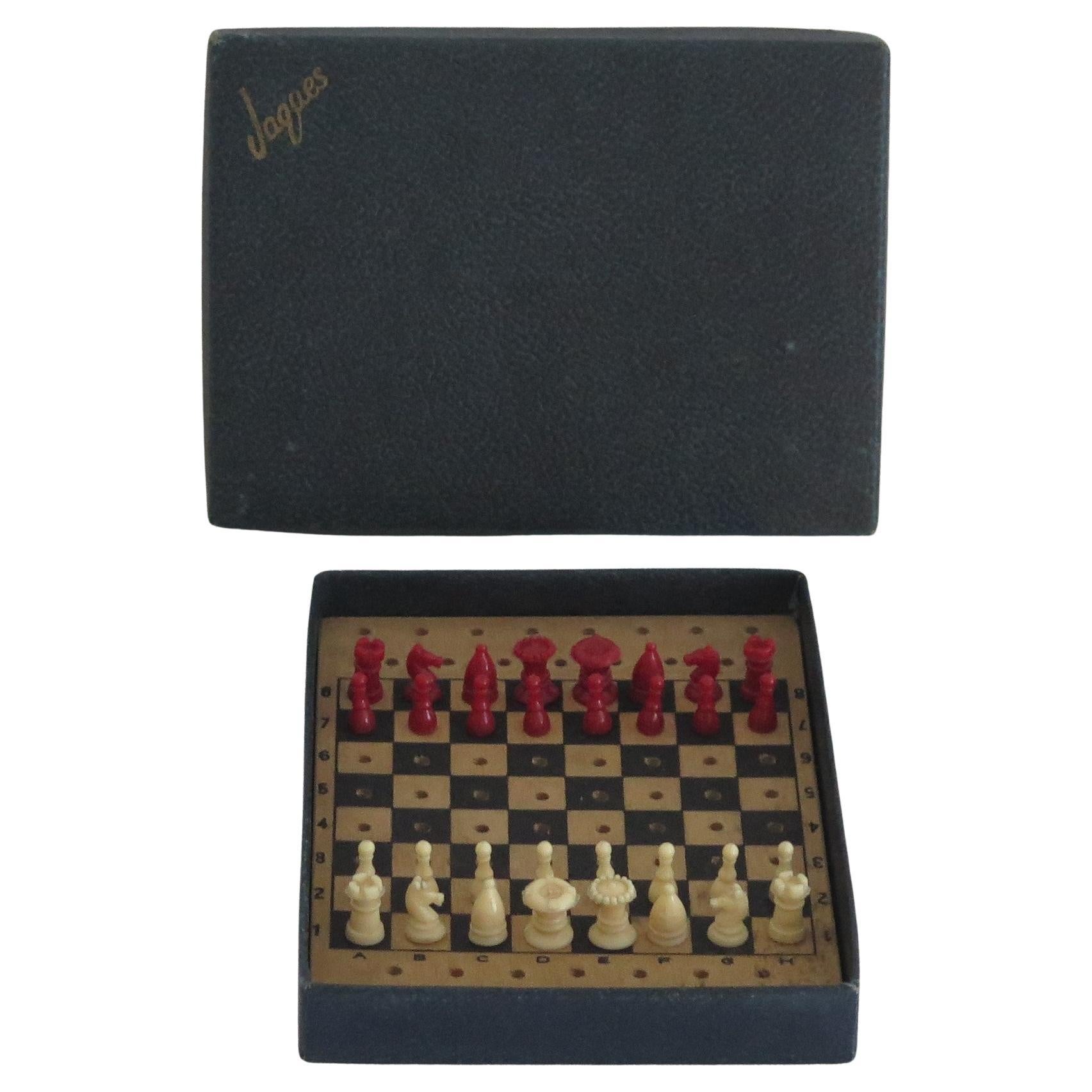 Miniature Travelling Chess Set Game by Jaques of London, Mid Century