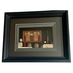 Miniature turned lathe vessels in a shadow box by Stephan Mark Paulson