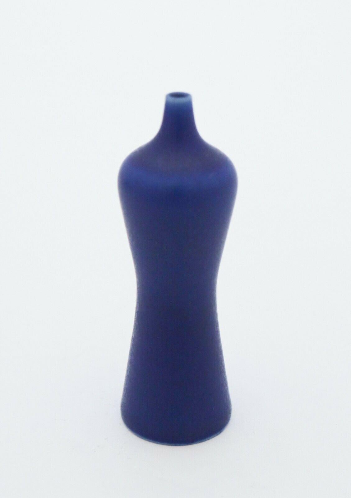 Swedish Miniature Vase Blue Gunnar Nylund, Rörstrand, 1950-1960s, Scandinavian Modern