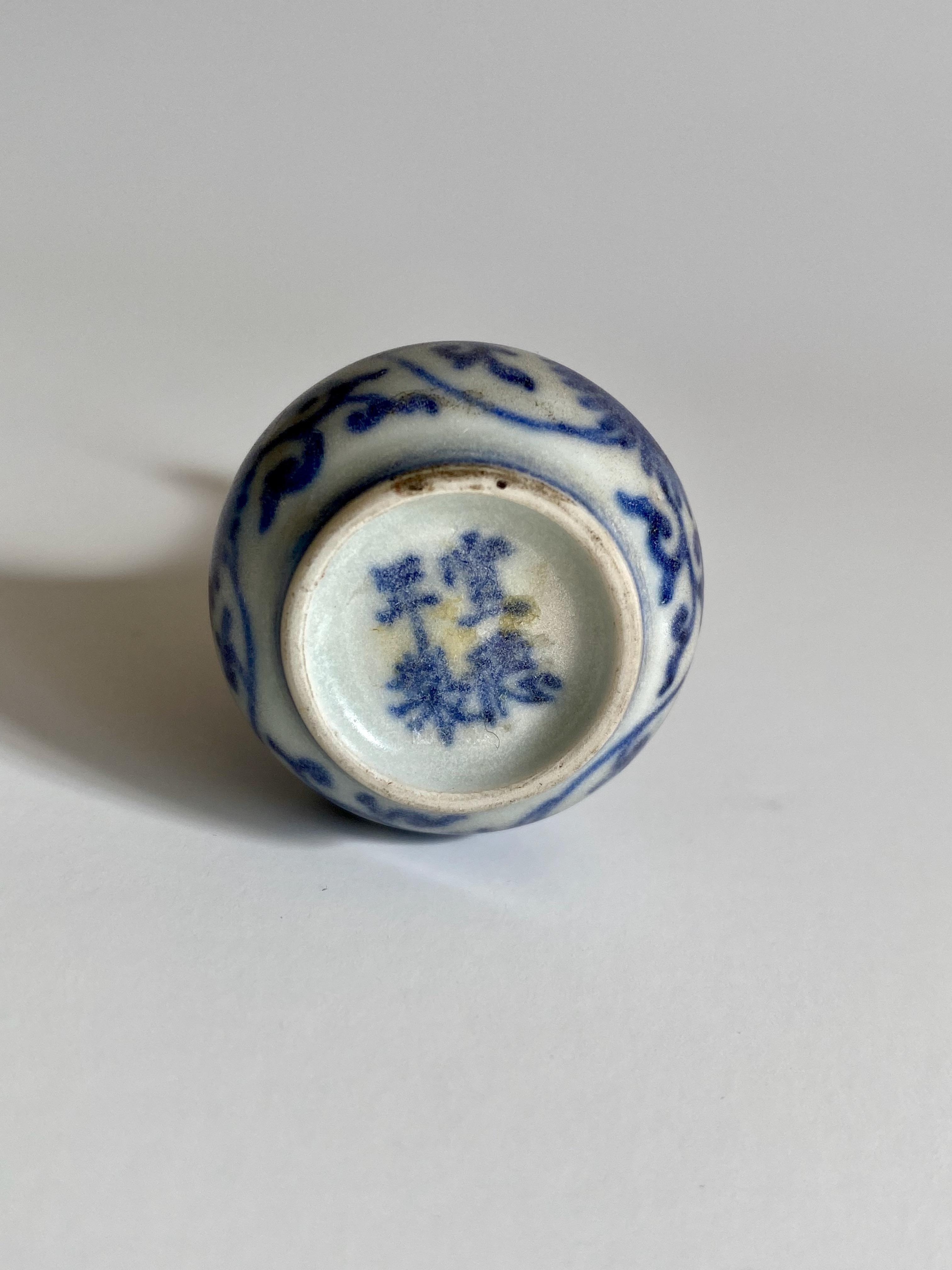 18th Century and Earlier Miniature Vase from Hatcher Collection with Fluted Rim For Sale