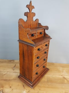 Miniature Victorian Pitch Pine Apprentice Chest of Drawers