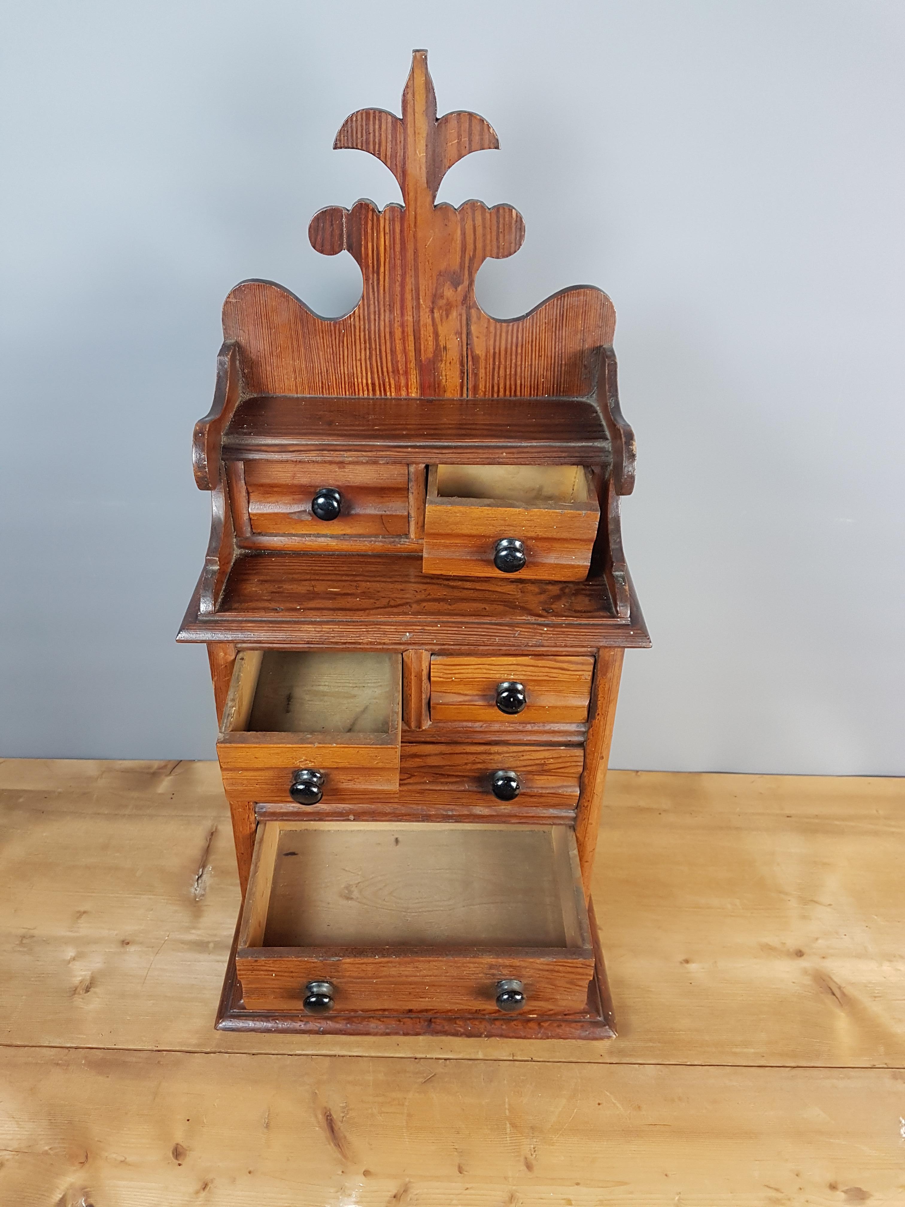 English Miniature Victorian Pitch Pine Apprentice Chest of Drawers For Sale