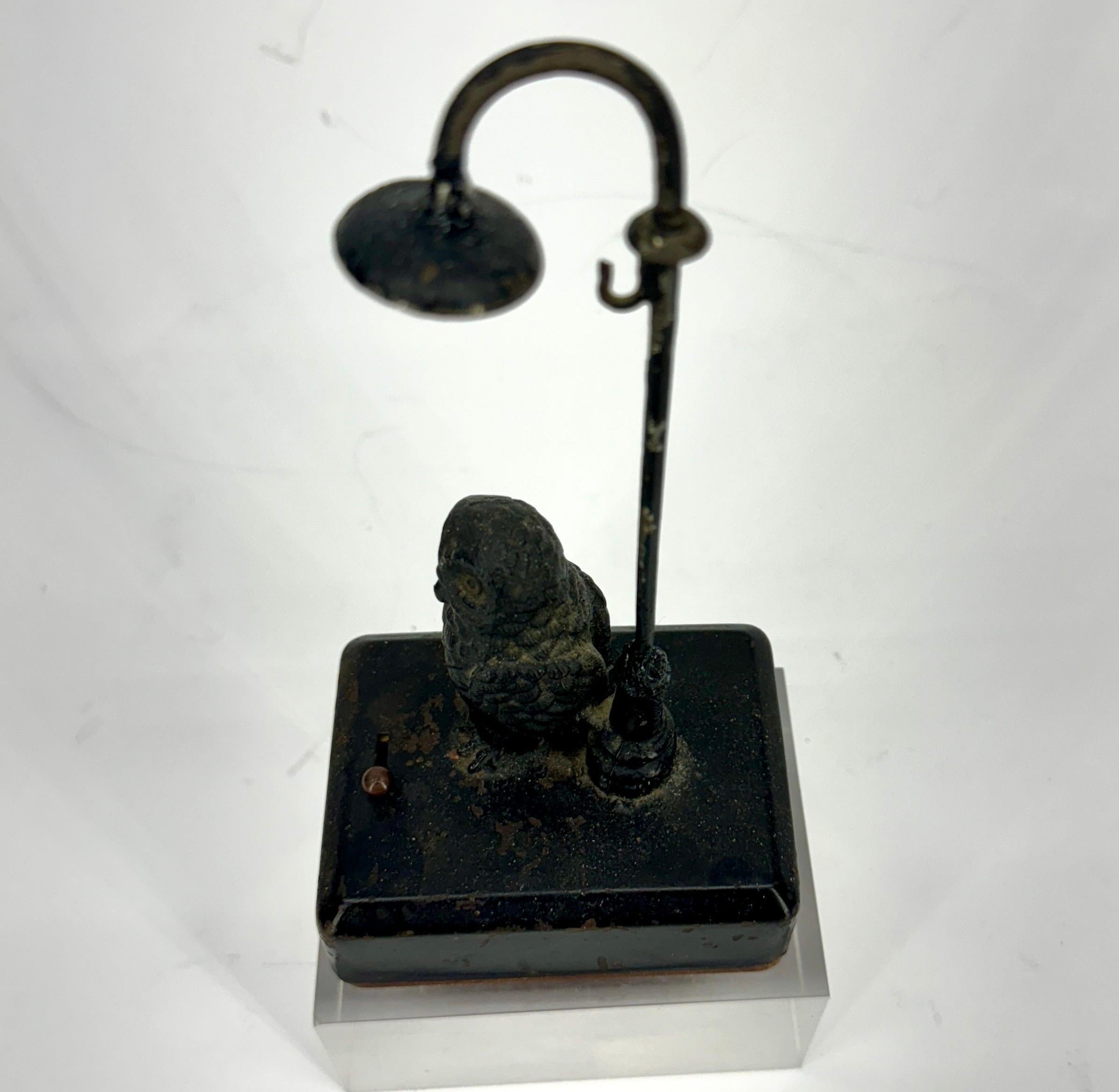 Miniature Vintage Decorative Owl and Street Lantern Table Light  For Sale 3