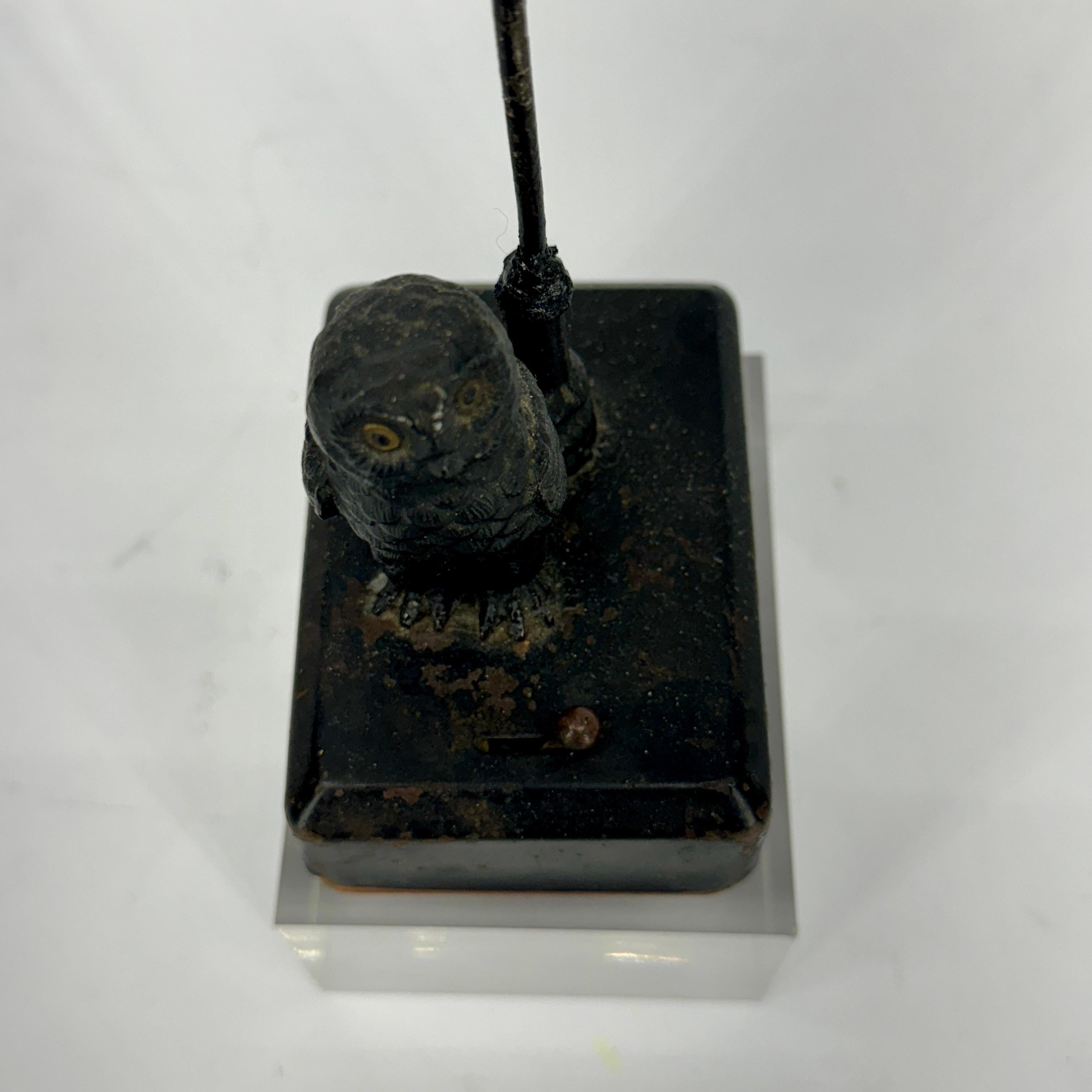 Miniature Vintage Decorative Owl and Street Lantern Table Light  For Sale 8