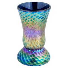Miniature Vintage Iridescent Art Glass Vase
