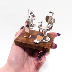 Sillón de dentista vintage italiano en miniatura de plata de ley de La Medusa Oro