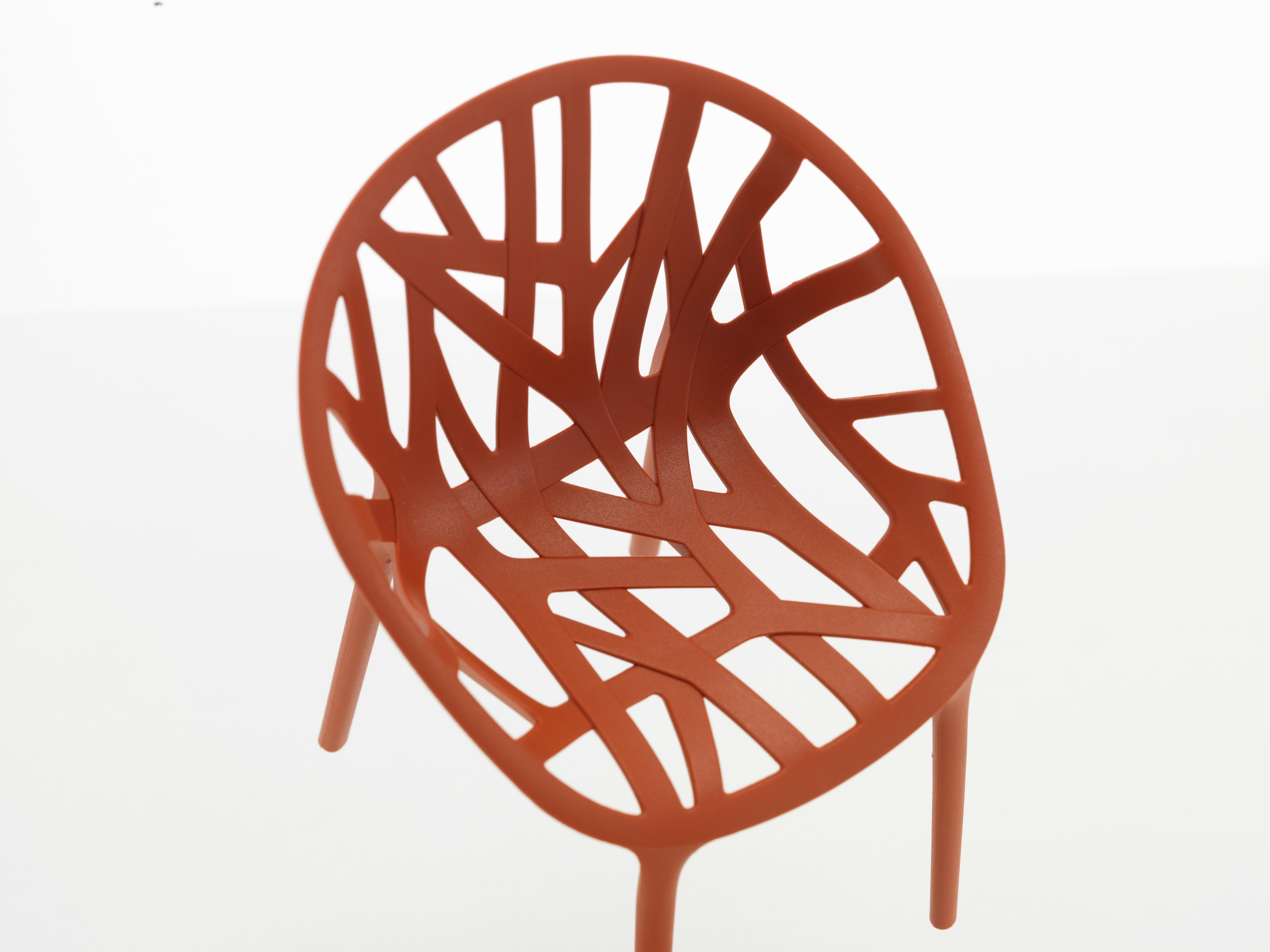 Modern Vitra Miniature Vegetal Chairs in Brick by Ronan & Erwan Bouroullec 'Set of 3' For Sale