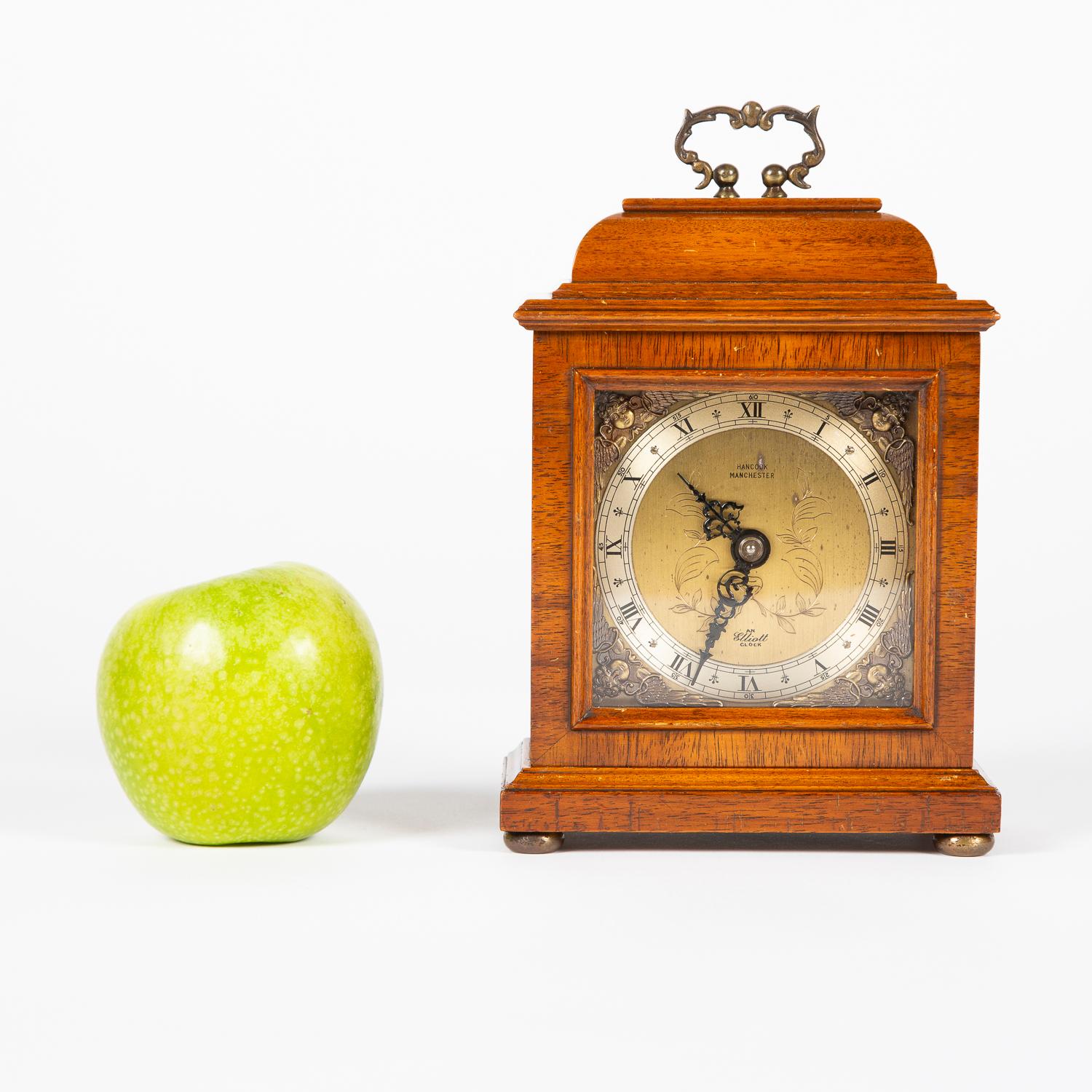 English Miniature Walnut Bracket Clock by F.W. Elliott