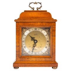 Miniature Walnut Bracket Clock by F.W. Elliott