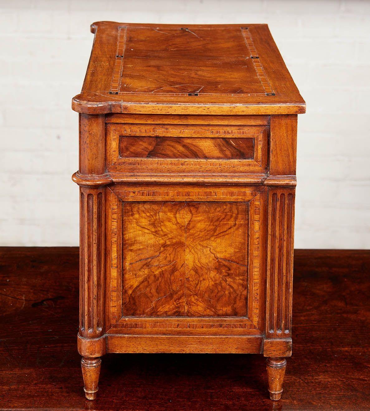 Inlay Miniature Walnut Commode For Sale