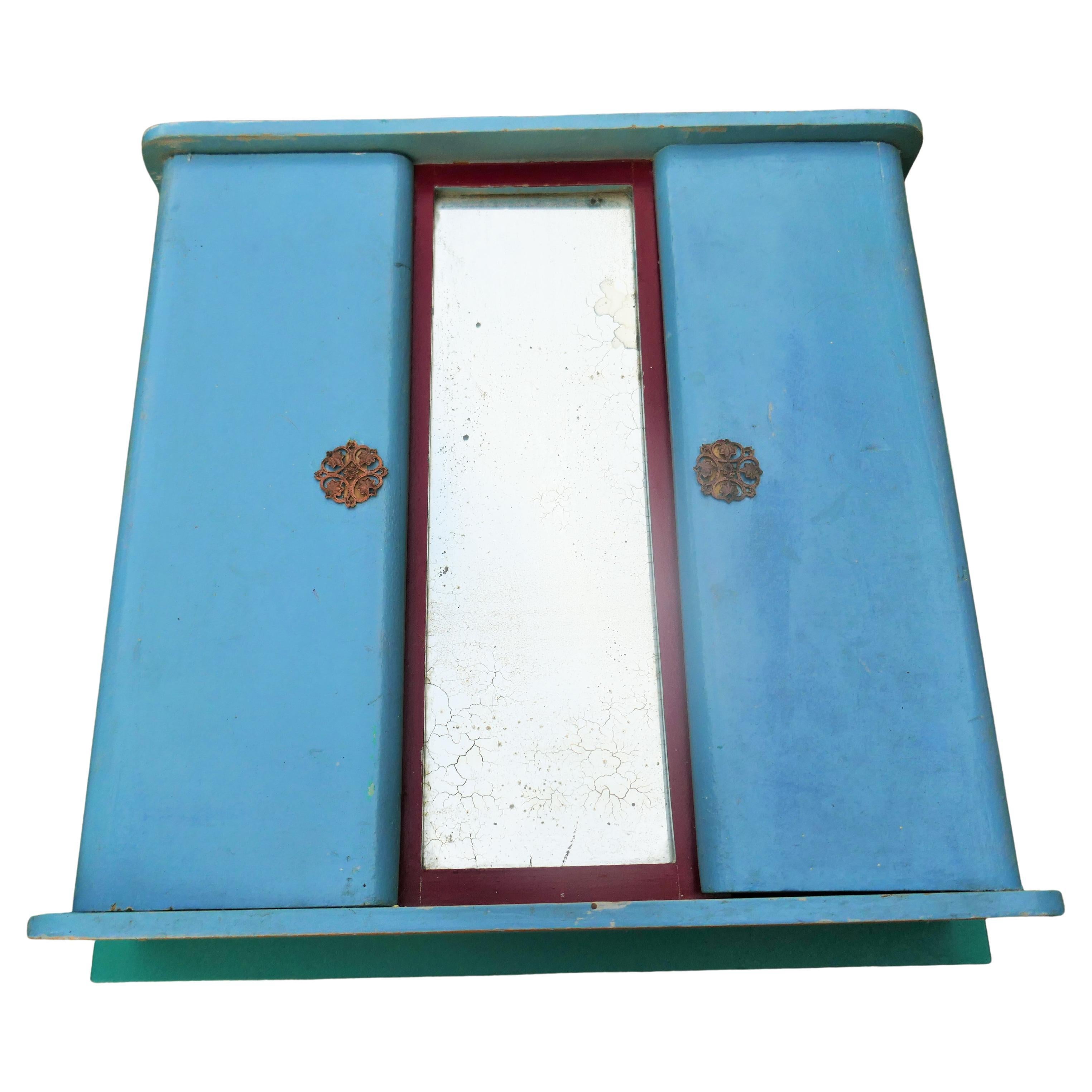 Italian Miniature wardrobe. Oxidized mirror For Sale