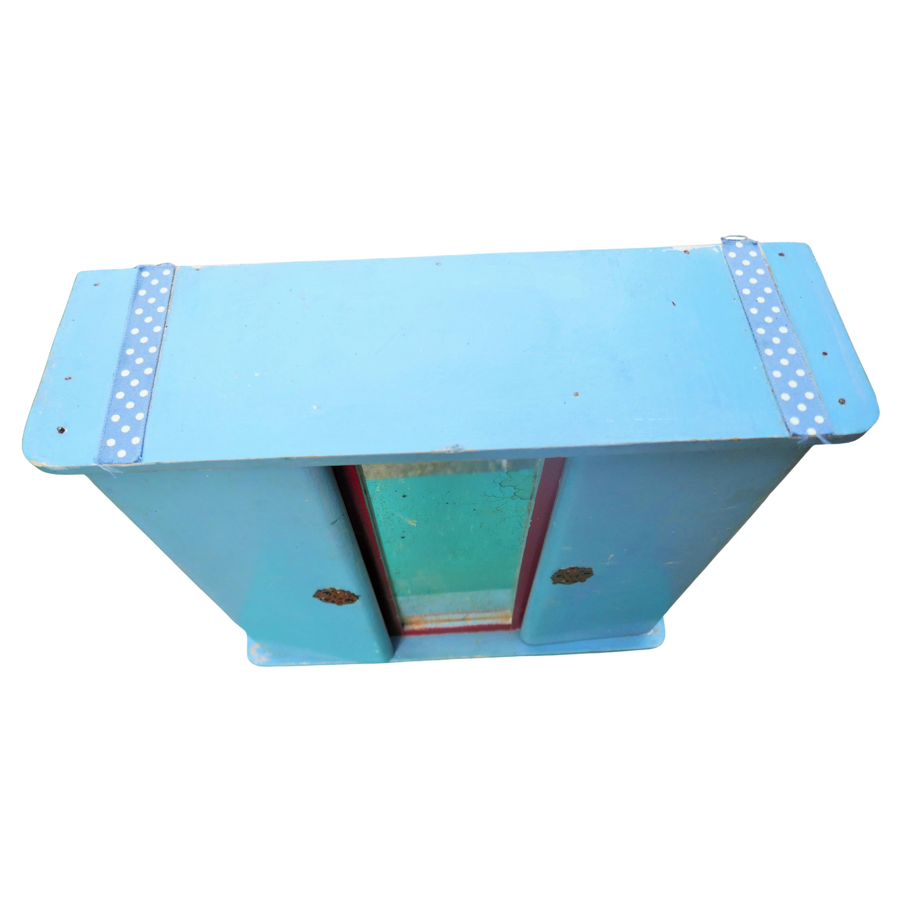 Miniature wardrobe. Oxidized mirror For Sale 2