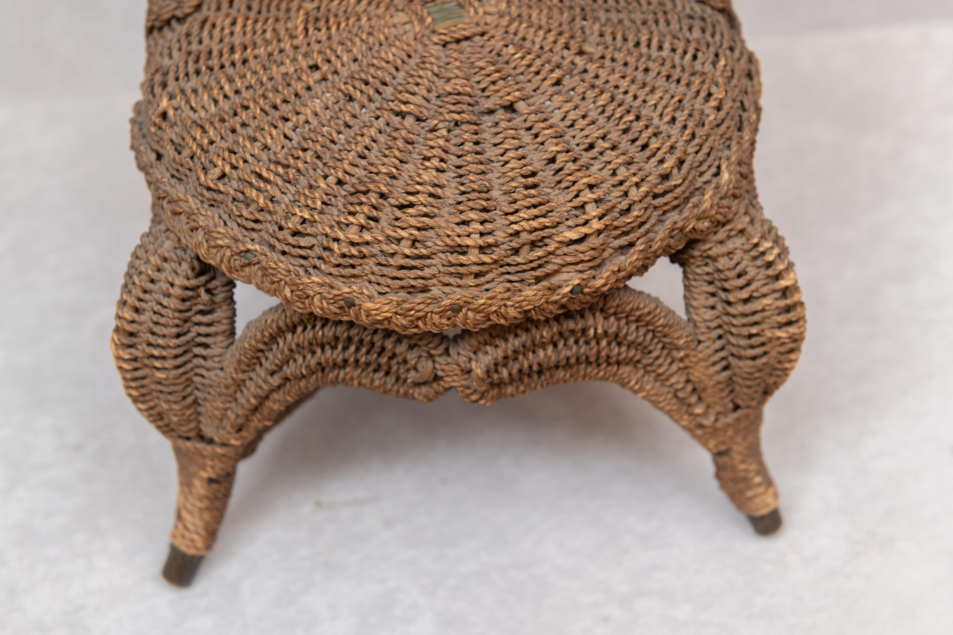 Late Victorian Miniature Wicker Chair, Possibly Salesman Sample, circa 1900