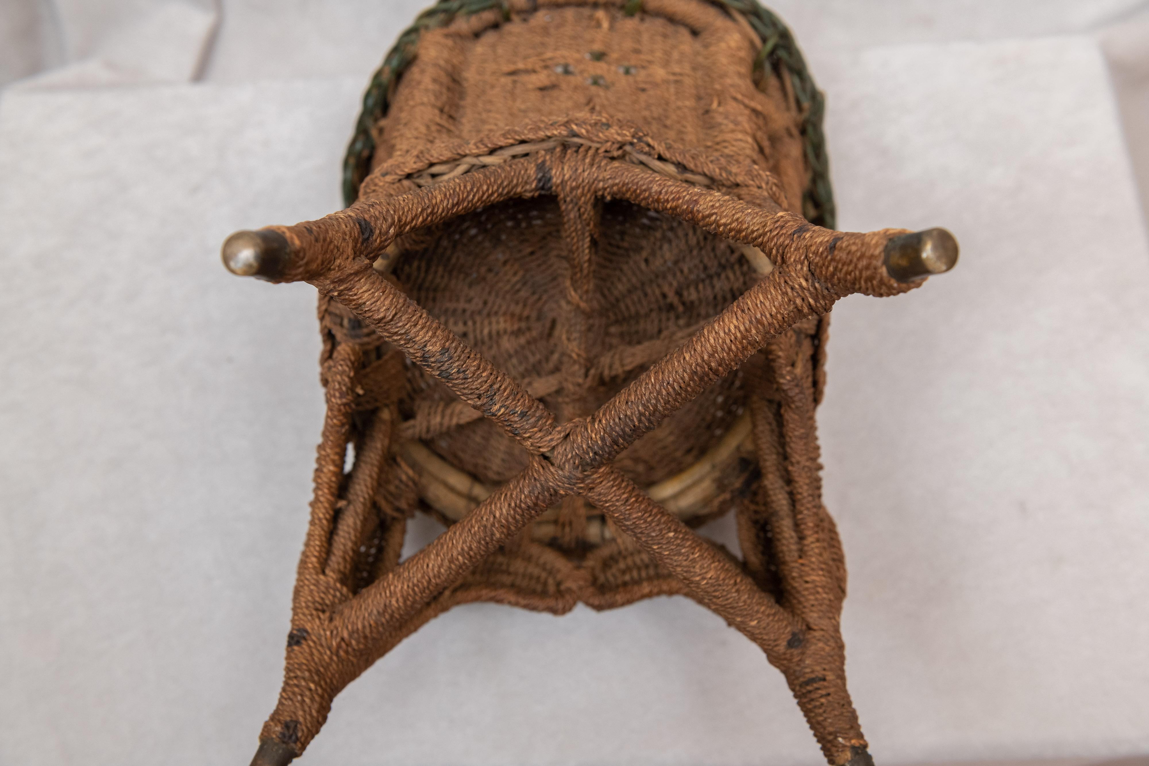 Hand-Crafted Miniature Wicker Chair, Possibly Salesman Sample, circa 1900
