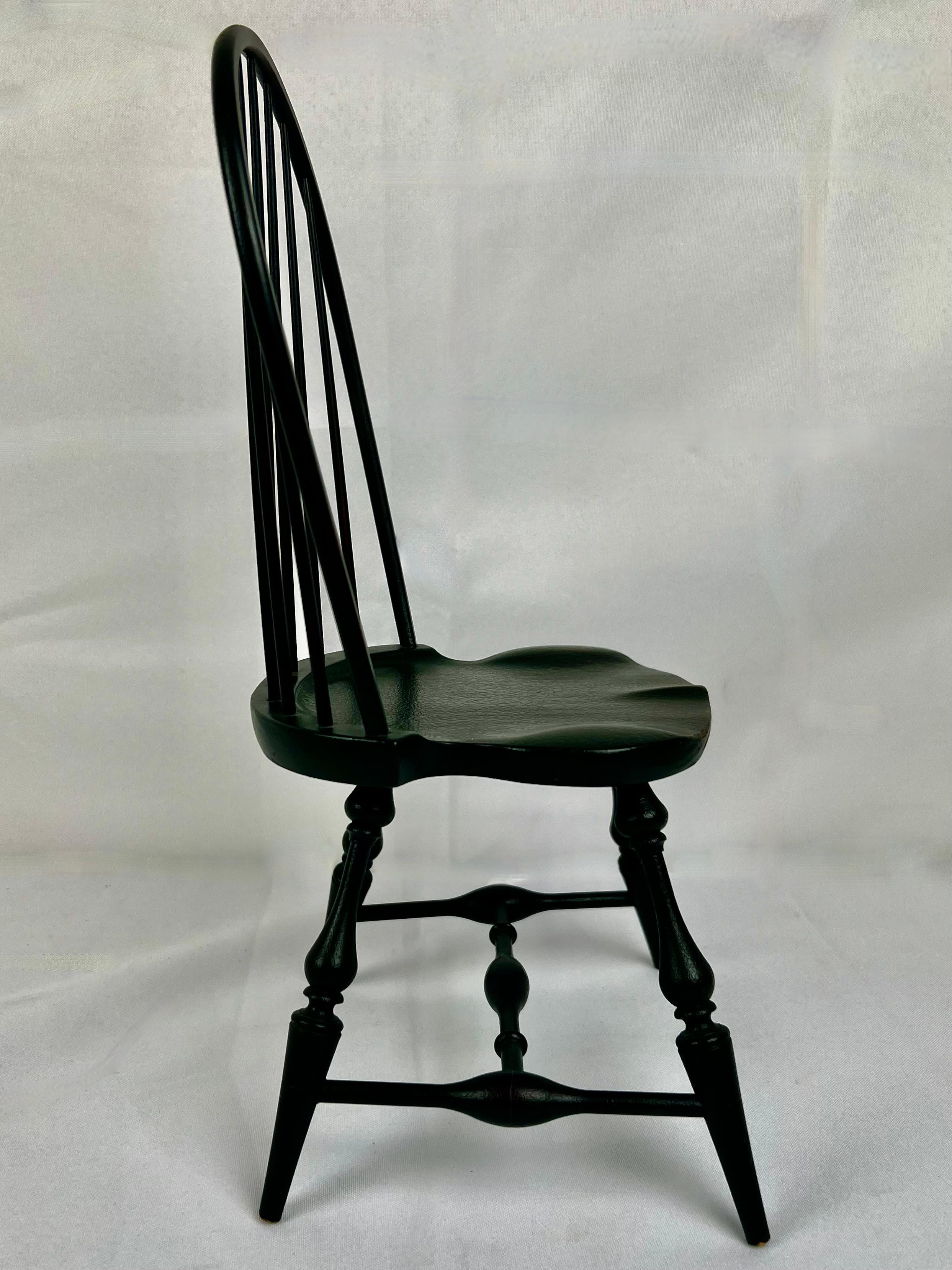Miniature Windsor Side Chair painted Essex Green by Riverbend Chair Co., Ohio. In Good Condition In West Palm Beach, FL