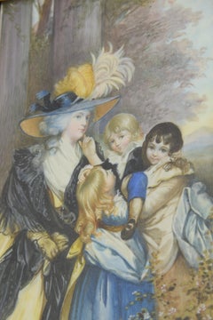 Miniature with Bronze Frame, 19th Century, After Work of Sir Joshua Reynolds