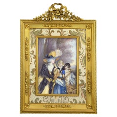 Used Miniature with Bronze Frame, 19th Century, After Work of Sir Joshua Reynolds