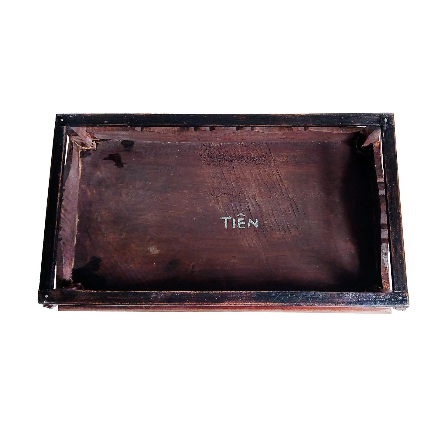 Miniature Wood Altar Tray with Mother-of- Pearl Inlays, China, Early 20th C. For Sale 10