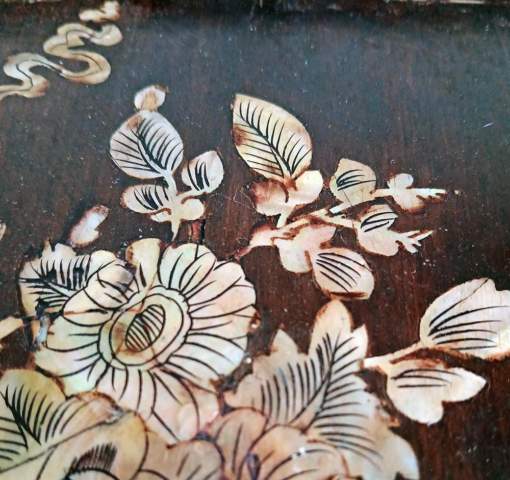 Wood Altar Tray with Mother-of- Pearl Inlays, Late 19th Century For Sale 1