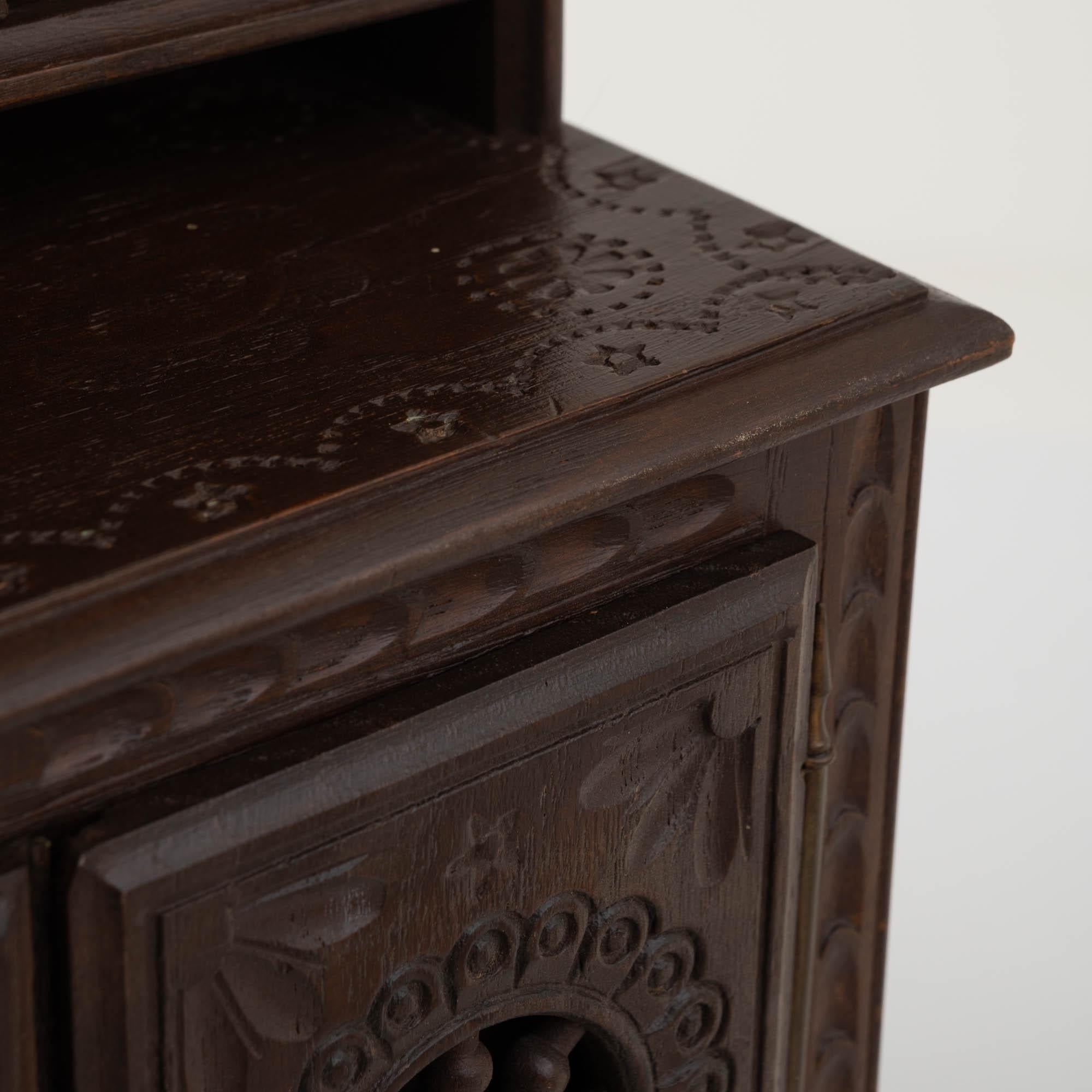 Miniature Wooden Cabinet from Nineteenth-Century France For Sale 5